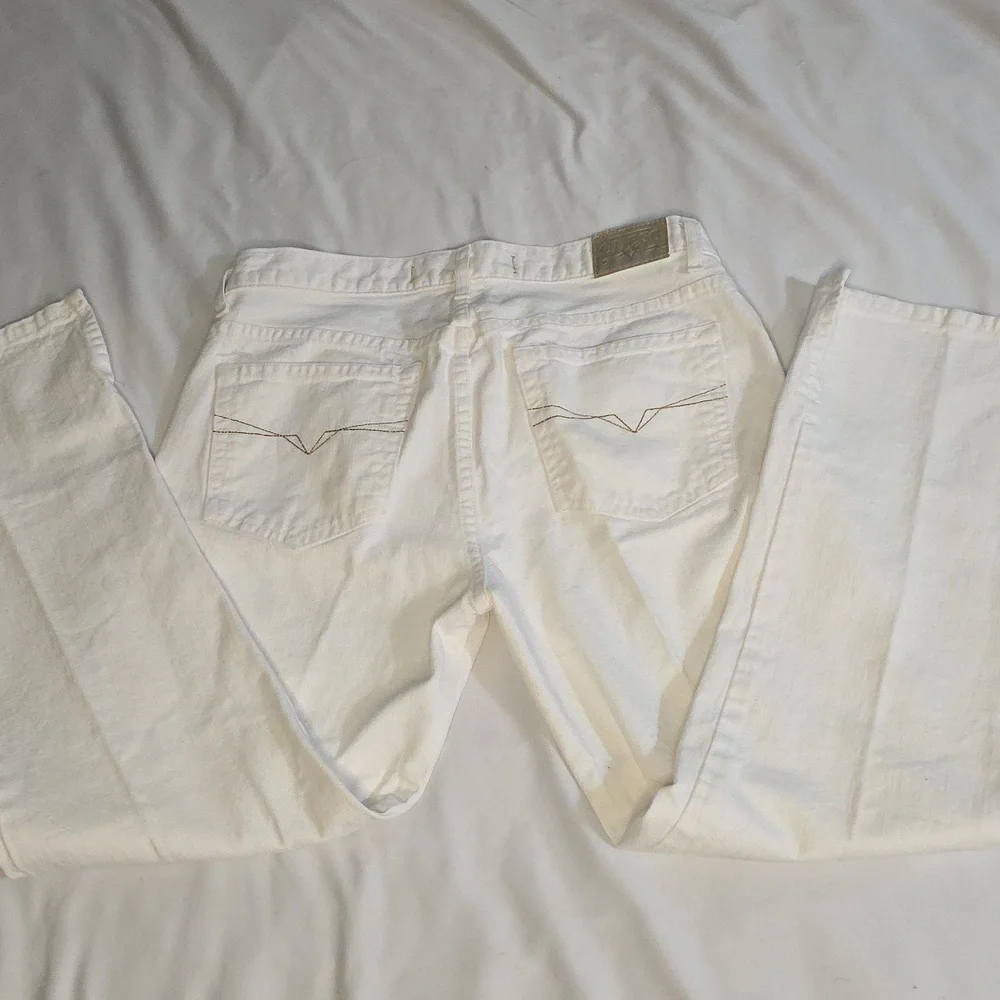 Vintage Guess Women's White  Straight Leg Jeans
